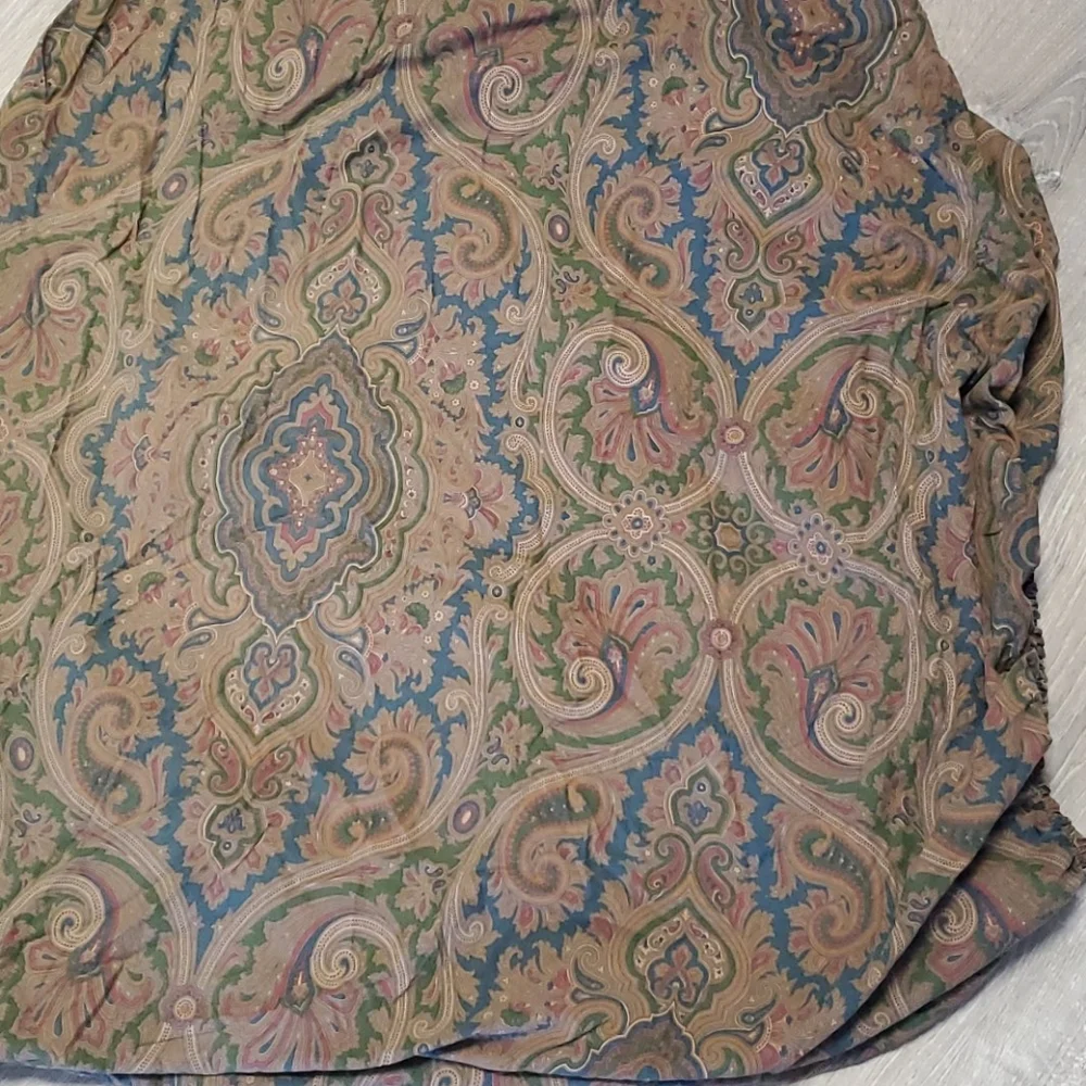 Ralph Lauren cotton Twin Jumeau fitted sheets brown green blue
